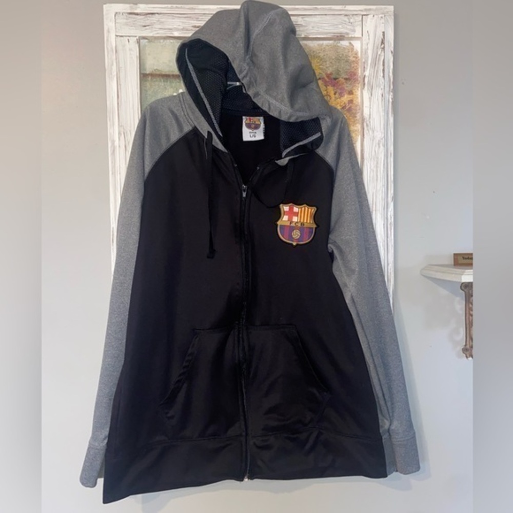 FCB Barcelona Adult Full Zip Track Jacket FCB Brand Large Barca Soccer Futbol
